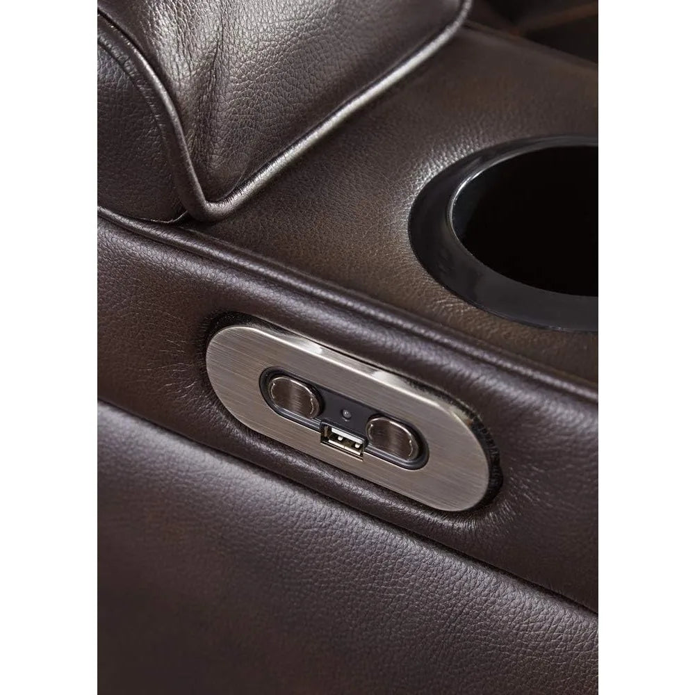 Warnerton Faux Leather Power Reclining Sofa with Adjustable Headrest living room furniture