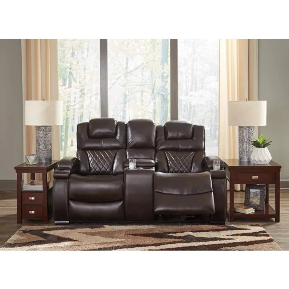 Warnerton Faux Leather Power Reclining Sofa with Adjustable Headrest living room furniture
