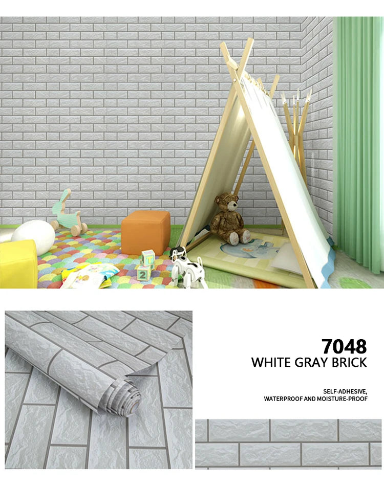 Red Brick Moisture-Proof Waterproof Renovation Sticker PVC Self-Adhesive Room Decoration Bedroom Study Background Wall Wallpaper
