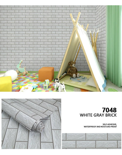 Red Brick Moisture-Proof Waterproof Renovation Sticker PVC Self-Adhesive Room Decoration Bedroom Study Background Wall Wallpaper