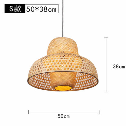 Bamboo Lantern Bamboo Woven Chandelier Chinese Restaurant Tea Room Chandelier Japanese Restaurant Straw Hat Rattan Woven Chandel