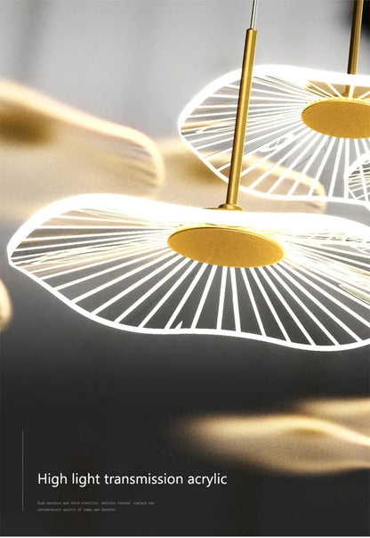 LED Restaurant Chandelier Hanging Pendant Light for Company Hotel Front Desk Lighting Spotlight Lotus Leaf Dining Table Fixtures