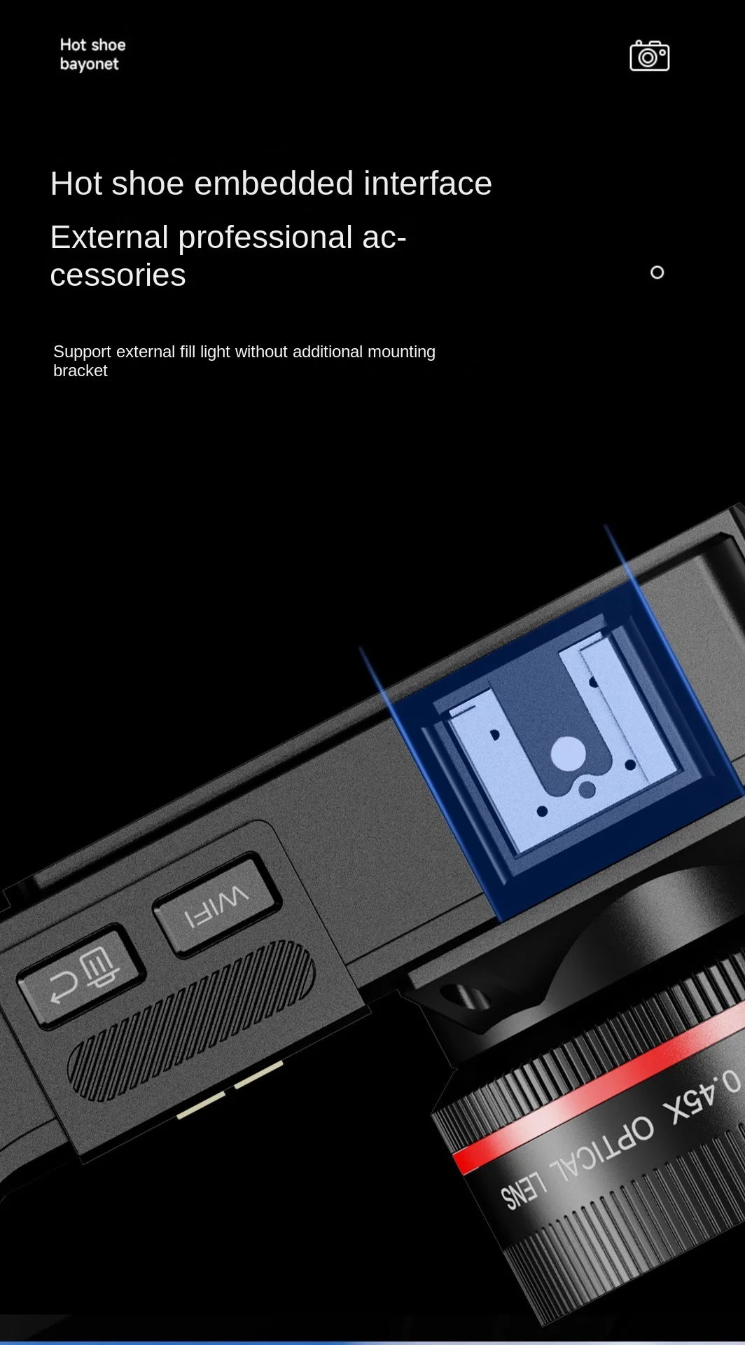 D100 4K HD 70 Million DSLR Digital Camera Recording Function, Supports WIFI, Night Camera Function, Autofocus Digital Camera