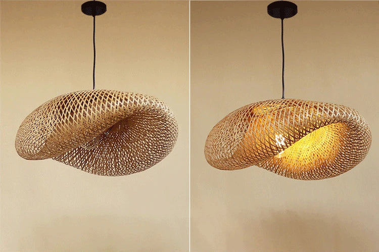 Bamboo Lantern Bamboo Woven Chandelier Chinese Restaurant Tea Room Chandelier Japanese Restaurant Straw Hat Rattan Woven Chandel