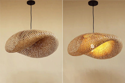 Bamboo Lantern Bamboo Woven Chandelier Chinese Restaurant Tea Room Chandelier Japanese Restaurant Straw Hat Rattan Woven Chandel