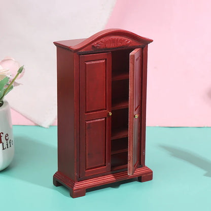 Beds & Furniture Bedroom Set Furniture Wooden Wardrobe for Bedroom Miniature Wardrobe Dolls Dollhouse Bedroom Bed Dresser