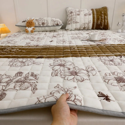 Fleece Topper Mattress Foldable Pad Sleeping Mat on The Floor Tatami Orthopedic Pillow Top Double Bed Bedroom Furniture Futon