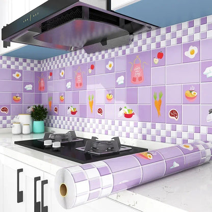 Kitchen Stove Oil-proof Sticker Waterproof High Temperature Resistant Wallpapers Kitchen Decoration Self Adhesive Contact Paper