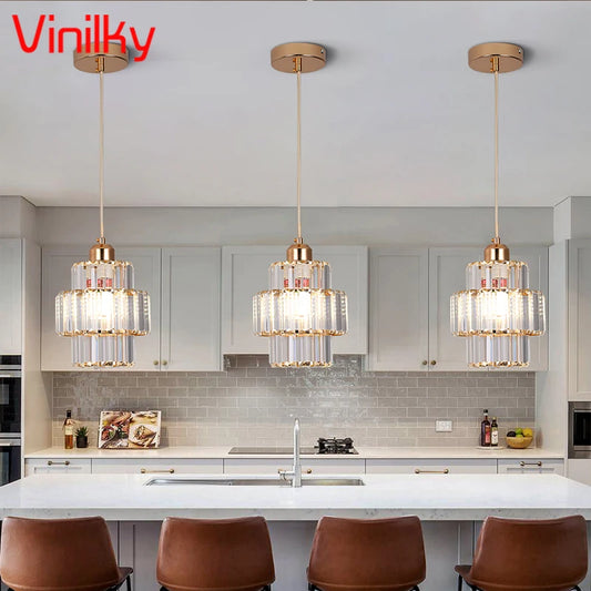 K9 Crystal Pendant Light Indoor Dining Room Nordic Modern Ceiling Chandelier for Bedroom Decoration Led Adjust Lighting Fixtures