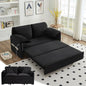 3 in 1 Pull Out Convertible Sofa Bed-Velvet Sleeper Sofa with 3Level Adjustable Backrest,Tufted Love Seat w/ 2Pockets ＆ 2Pillows