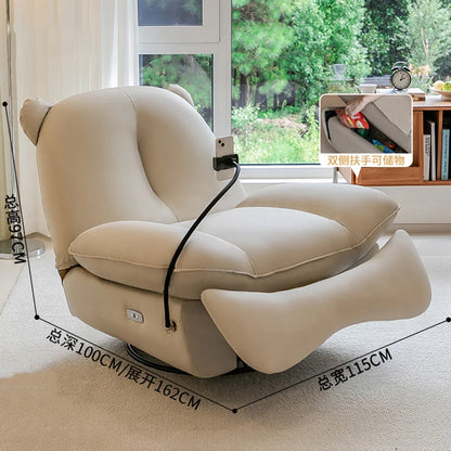 Electric Modern Individual Armchair Rattan Furniture Living Chair Upholstered Rocking Ground Bedroom Sillon Chairs Wheel Design