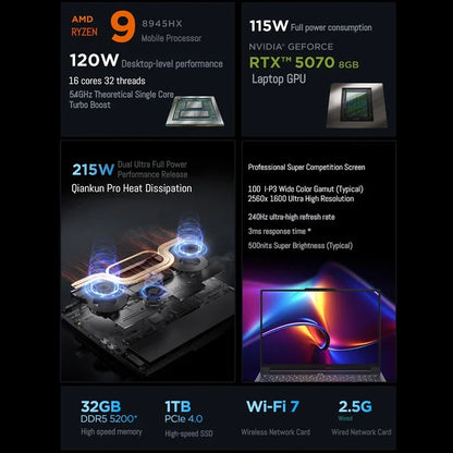 2025 Lenovo LEGION Y9000P E-sports Gaming Laptop GeForce RTX 5070 /5080 Ultra9 275HX  RAM 32GB 1T SSD 16-inch Gaming Notebook PC