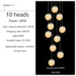 Modern Led Chandelier Glass Ball Dimmable for Staircase Living Room Pendant Lamps Home Decor Lighting Suspension Design Lusters