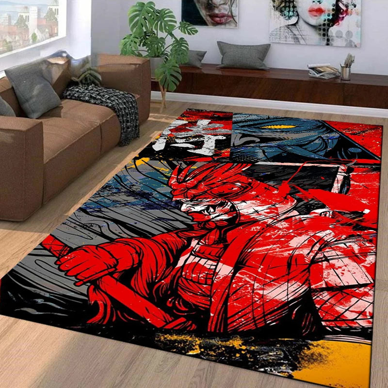 15 Size Samurai Spirits Pattern Rug Carpet for Living Room Bathroom Mat Creative Doormat Carpet for Bedroom Home Decor Play Mat