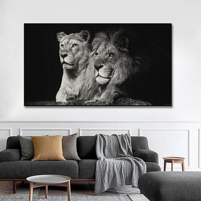 Large Size Lion Leopard Animals Posters African Elephant Tiger Wall Picture Canvas Painting One Piece Home Decoration No Frame