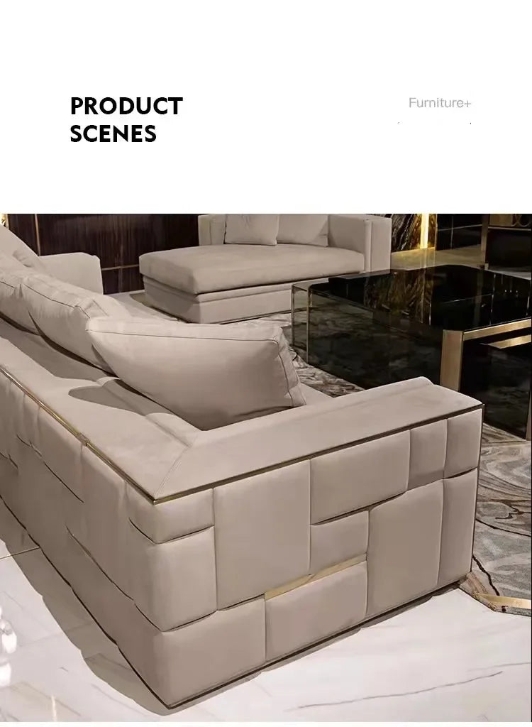 Luxury Furniture Sectional Corner Couch 1+2+3 Luxury Furniture Set Italian Modern Living Room Sofa Sets