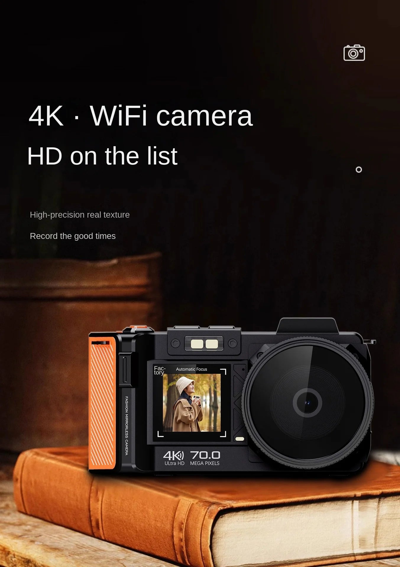 D100 4K HD 70 Million DSLR Digital Camera Recording Function, Supports WIFI, Night Camera Function, Autofocus Digital Camera