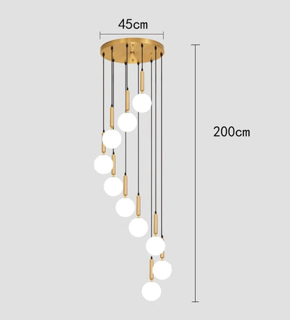 Modern ring stairs led lights pendant light lamps for living room led Chandeliers for dining room hanging light indoor lighting