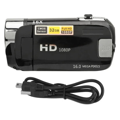 1080P HD 16MP Digital Camera 2.4 Inch Rotatable Screen Camcorder 16X Zoom HD Anti-shock Video Recorder with Fill Light