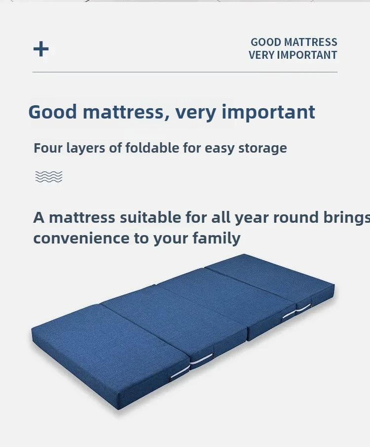 Memory Foam Folding Mattress Office Nap Bed Compact Tatami Yoga Mat Foldable Sponge Mattress Portable Single Bed for Easy