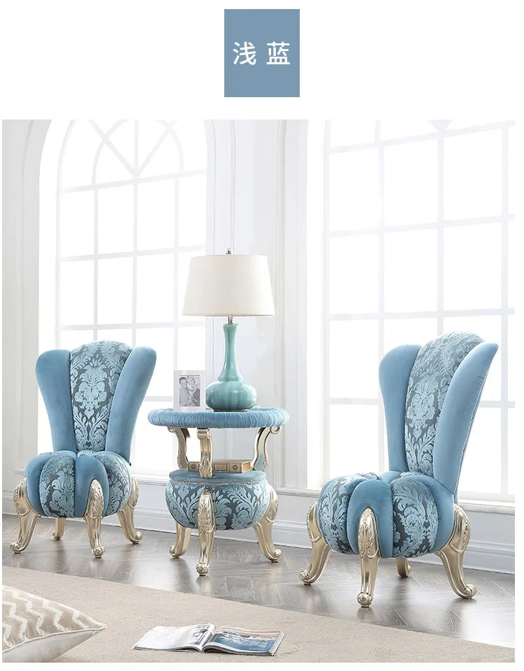 European-Style Leisure Chair Coffee Table Three-Piece Living Room Sofa Couch Balcony Table and Chair Living Room