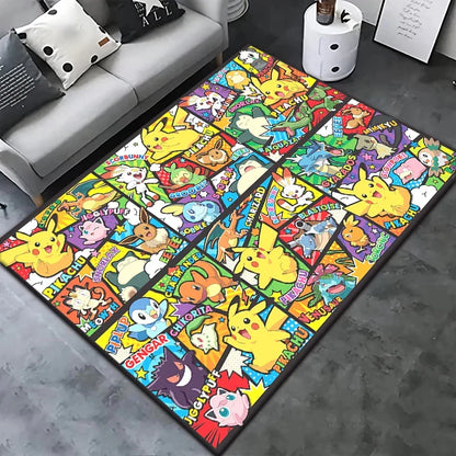 Pokemon Cartoon Carpet Rug for Living Room Bedroom Decoration Picnic Camp Kitchen Carpet Crawling Carpet Decoration
