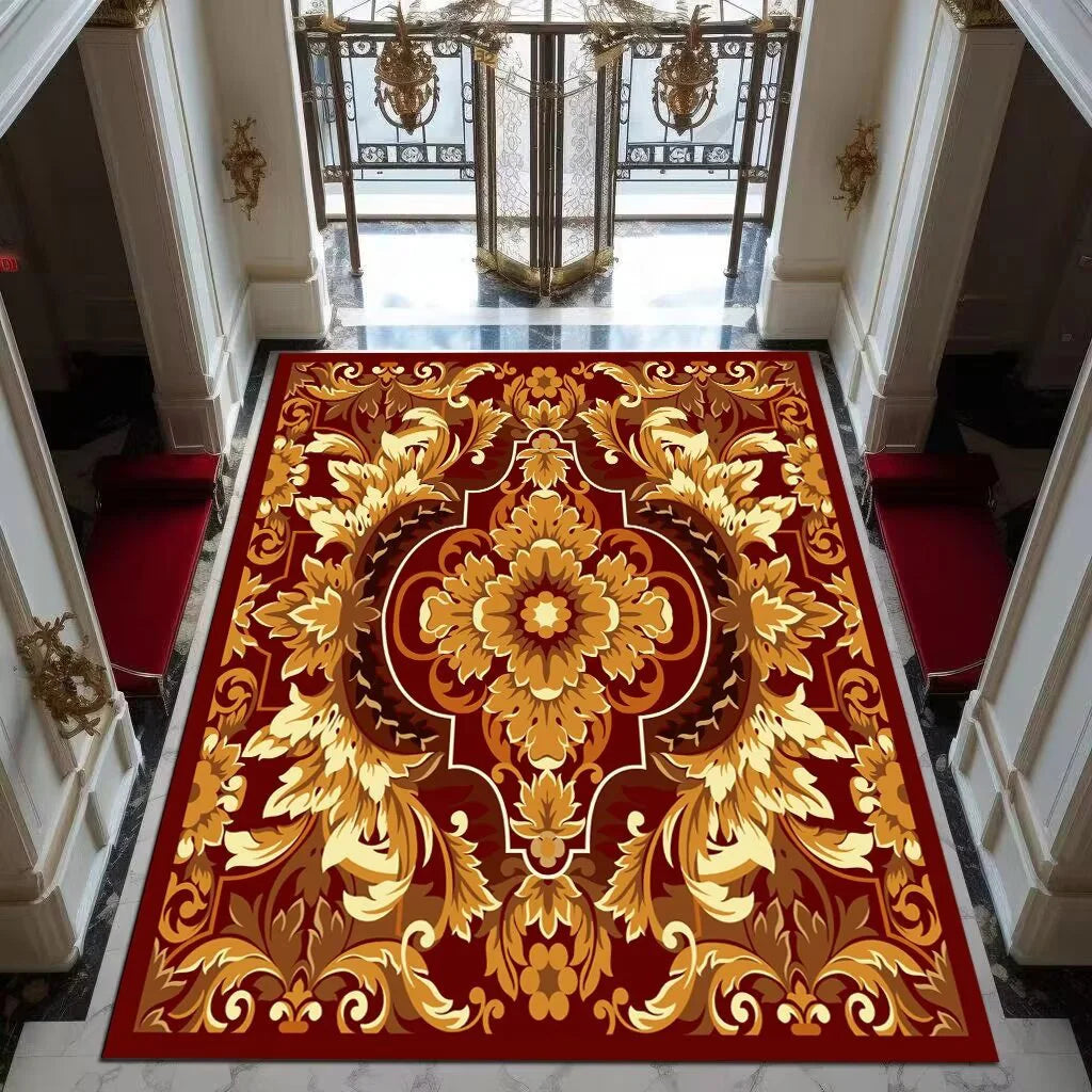 Black Gold High-end Luxury Carpet Living Room Large Area Rug Europe and America Home Decoration Bedroom Rug Washable Floor Mat