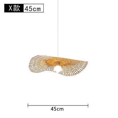 Bamboo Lantern Bamboo Woven Chandelier Chinese Restaurant Tea Room Chandelier Japanese Restaurant Straw Hat Rattan Woven Chandel
