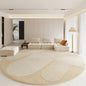 Modern Rugs for Bedroom Fluffy Soft Lounge Rug Thick Cloakroom Round Floor Mat Cream Living Room Decoration Anti-slip Carpet