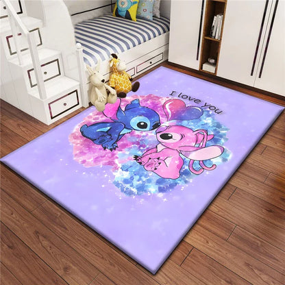 Stitch Cartoon Carpet Rug for Living Room Bedroom Decoration Picnic Camp Kitchen Carpet Crawling Carpet Decoration
