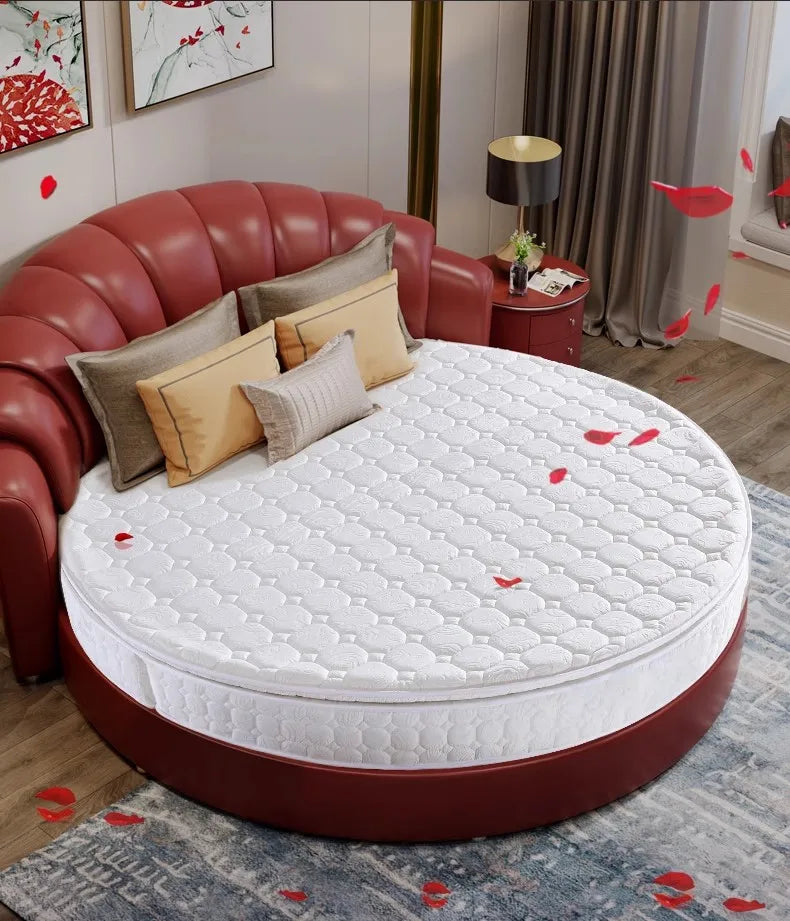 Double Spring Round Mattresses Folding Hard Foldable Queen Round Mattress King Size Sleeping Colchon Plegable Bedroom Furniture