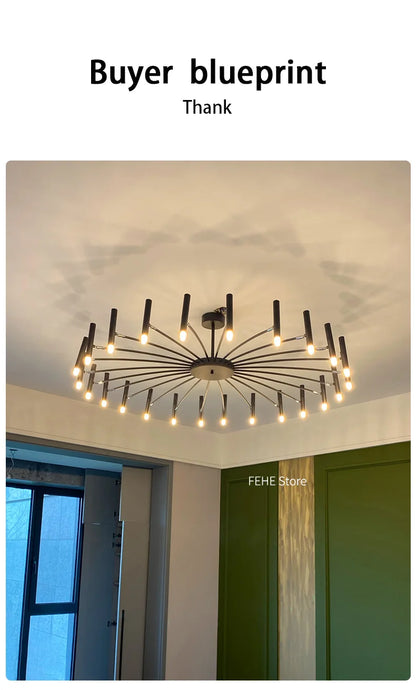 Living room lamp, new light luxury bedroom chandelier Nordic lamps modern minimalist atmosphere For home dining room Lights