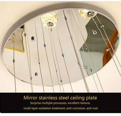 Modern Led Chandelier Glass Ball Dimmable for Staircase Living Room Pendant Lamps Home Decor Lighting Suspension Design Lusters