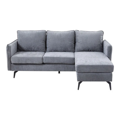 3 Seater Upholstered Corner Sectional Sofa Modern L-Shape Living Room Sofa, 193x136x73cm