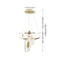 LUVODI 3-Layers LED Ceiling Lighting Fixture Art Decor Acrylic Water-drop Chandelier Pendant Lamp with 3 Color Lights