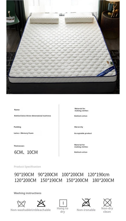 Household 6cm Thick Latex Mattress Student Dormitory Single Soft Bed Mat