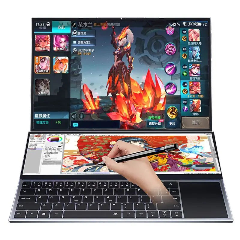 16+14 Dual Screen Touch Intel Core i7-9750H Gaming Business Laptop RAM 64GB SSD 4TB Backlight 6-Core 12 Thread DDR4 HD 4.5GHz