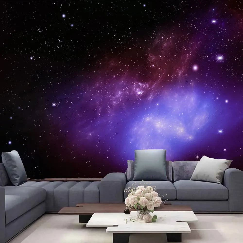 Mysterious Universe Space Starry Sky Blue Star Art Tapestry Wall Hanging Psychedelic Tapestry for Bedroom Living Room Decoration