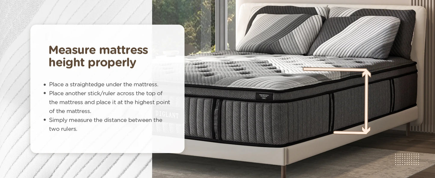 DIGLANT 14 Inch King Supportive Pressure Relief Soft Fabric Plush Hybrid Mattress Memory Foam with Pocket Springs Mattress