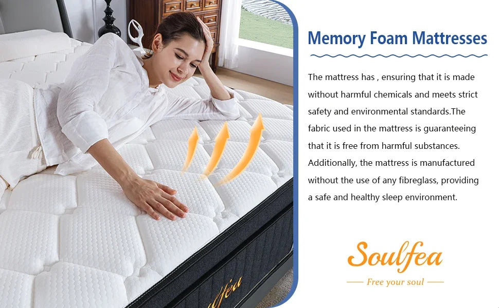 Size ,12 Inch Hybrid Full Mattress in a Box with Memory Foam & Individual Pocket Spring for Edge Support,Pressu