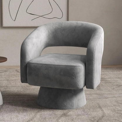 Swivel Barrel Chair, Set of 2 Velvet Accent Armchair 360 Degree Swivel Club Chair for Living Room Bedroom Reception Room, Beige