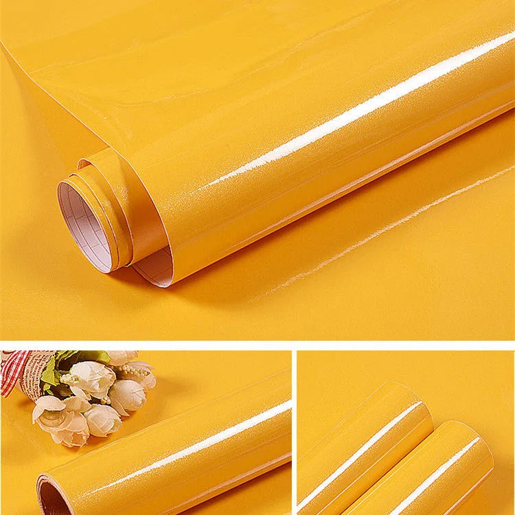 80cm Solid Color Decorative Film PVC Self Adhesive Wall Paper Furniture Renovation Stickers Kitchen Cabinet Waterproof Wallpaper