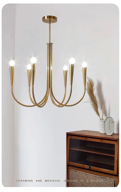 Modern French  Classic Design Branch Chandeliers for Living Dining Room Bedroom Hanging Pendant Lamp Medieval Lighting Fixtures