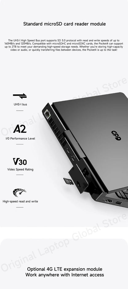 GPD Pocket 4 2025 Model AMD R7 8840U/AI 9 365/AI 9 HX 370 Processor 8.8-inch 2.5K Resolution 144 Hz Refresh Rate Mini Laptop