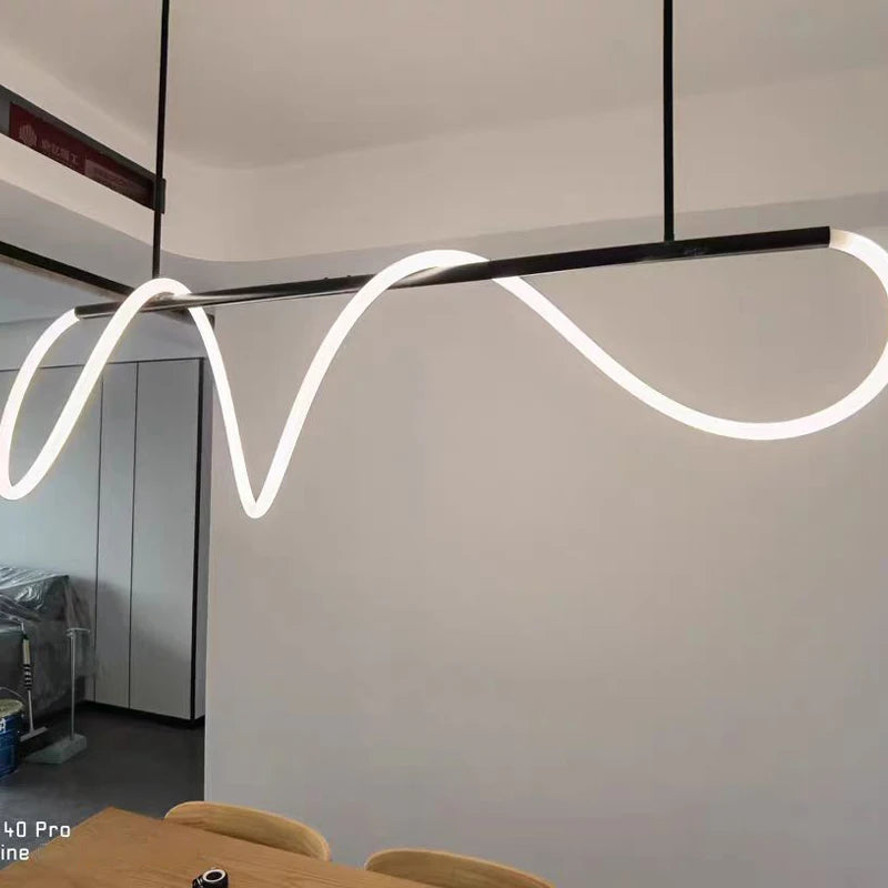 Post-Modern Restaurant Notes Long Hose Lamp Creative Bar Cafe Shop Art Front Desk Designer Chandeliers
