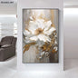 Blooming White Flowers On Canvas, Poster,Print Painting Abstract  Wall Art Picture For Nordic Living Room Decor Cuadros Unframed