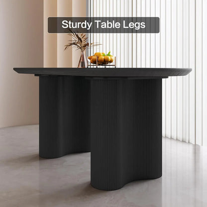 Dining Table Set for 4, 55" Oval Dining Room Table and Chairs Set 4C Baking Paint Technology, Dining Tables with 4 Chairs