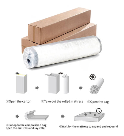 New Style Jacquard Waterproof Roll up Mattress Memory Foam Bonnell Spring Double Sleep Rest Mattress