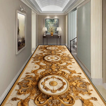 Luxury Long Corridor Carpet Non-slip Stairway Rug European Style Stairs Hallway Carpet Washable Runner Customizable Aisle Rug