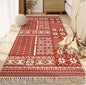 Morocco Bedroom Living Room Bedside Carpet Floor Mat Floral Kilim Cotton Linen Rectangular Rug Persian Tassel Carpet Tapis